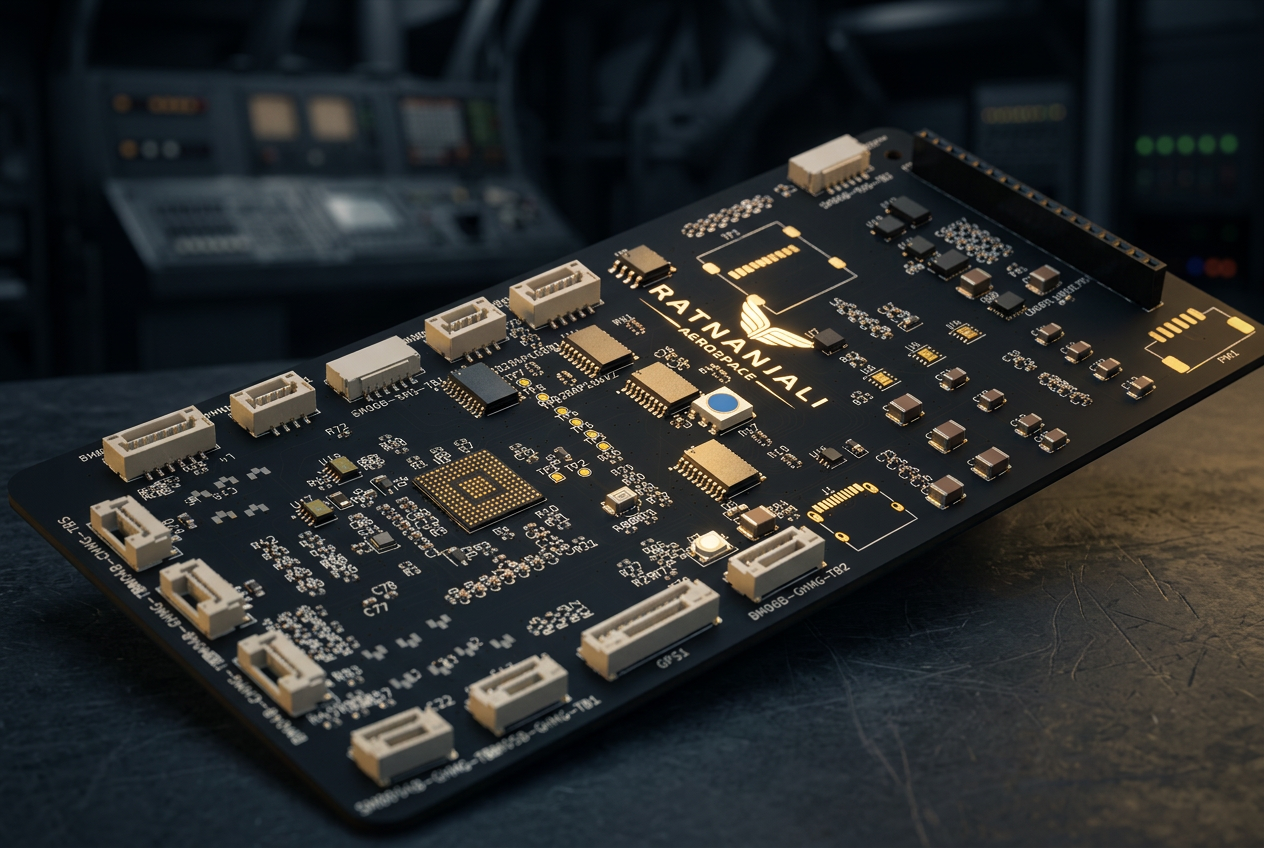 Ratnanjali Aerospace in-house flight controller PCB